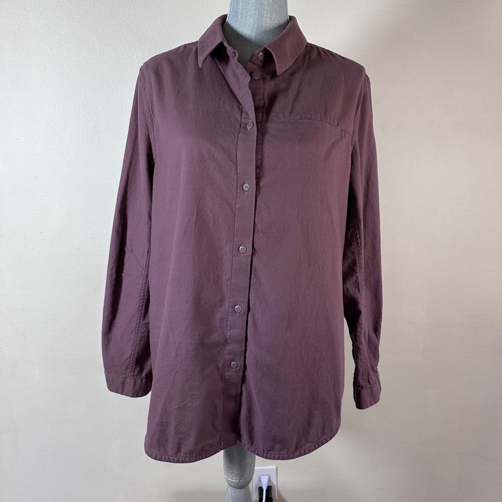 LULULEMON Full Day Ahead Cotton Blend Button Down Long Sleeve‎ Tunic Size 12